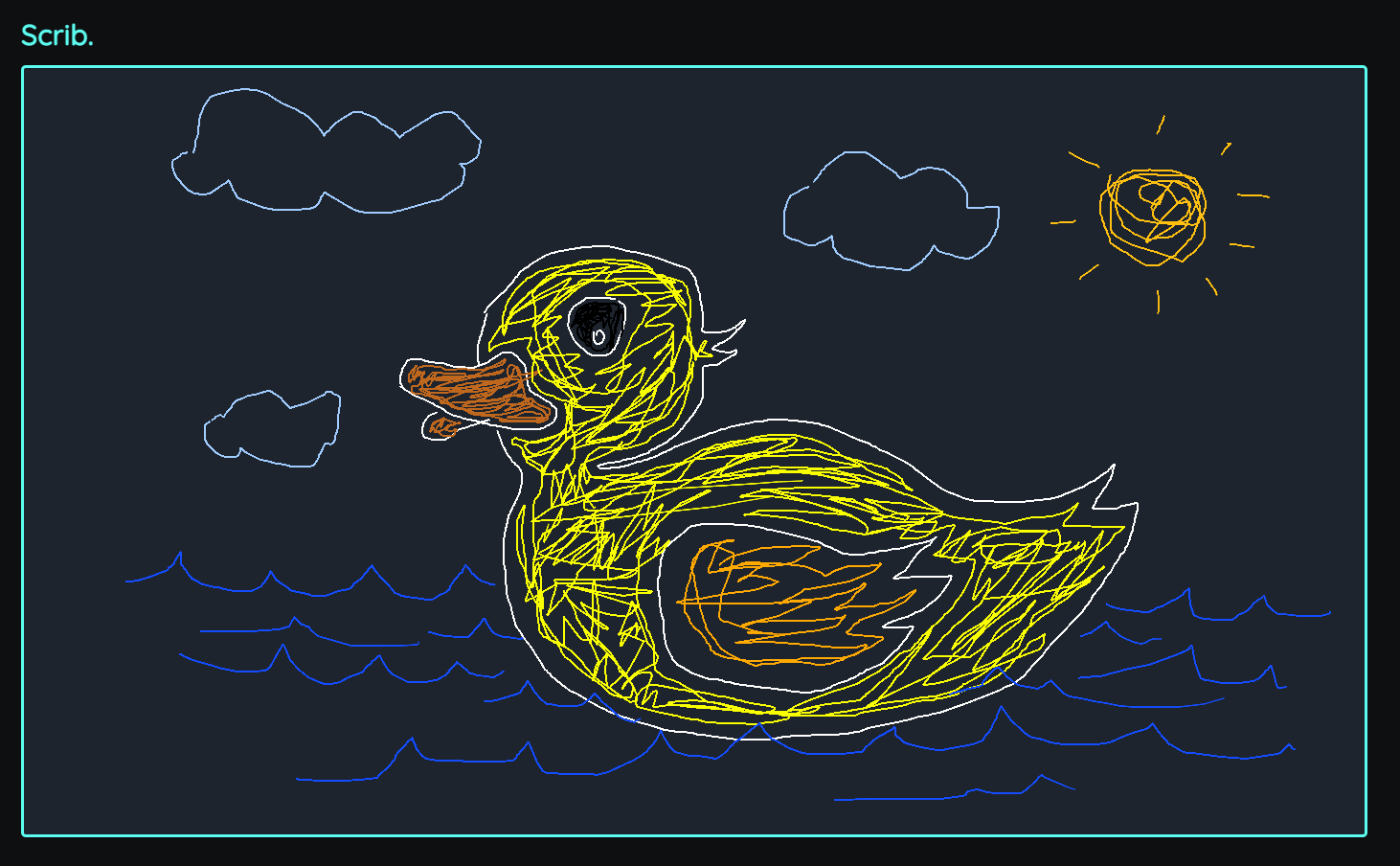 a terrible drawing of a duck